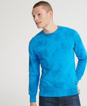 Superdry Vintage Logo Tonal Tiedye Crew Férfi Pulóver Kék | BLVKN6021